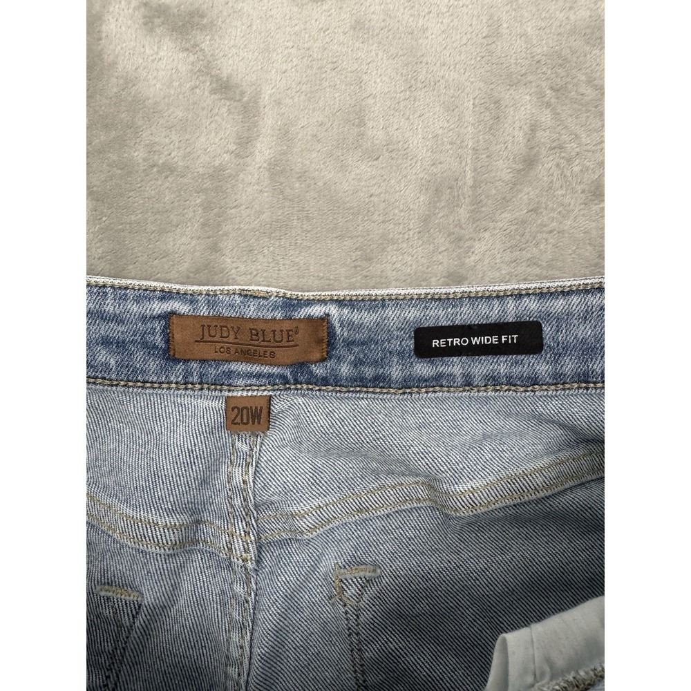 Judy Blue Wide Leg Jeans Womens Plus 20W Stretch Denim 90s Style Retro Baggy EUC - Picture 6 of 9